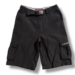 Hawk Boys Summer Cargo Shorts Black Size 7